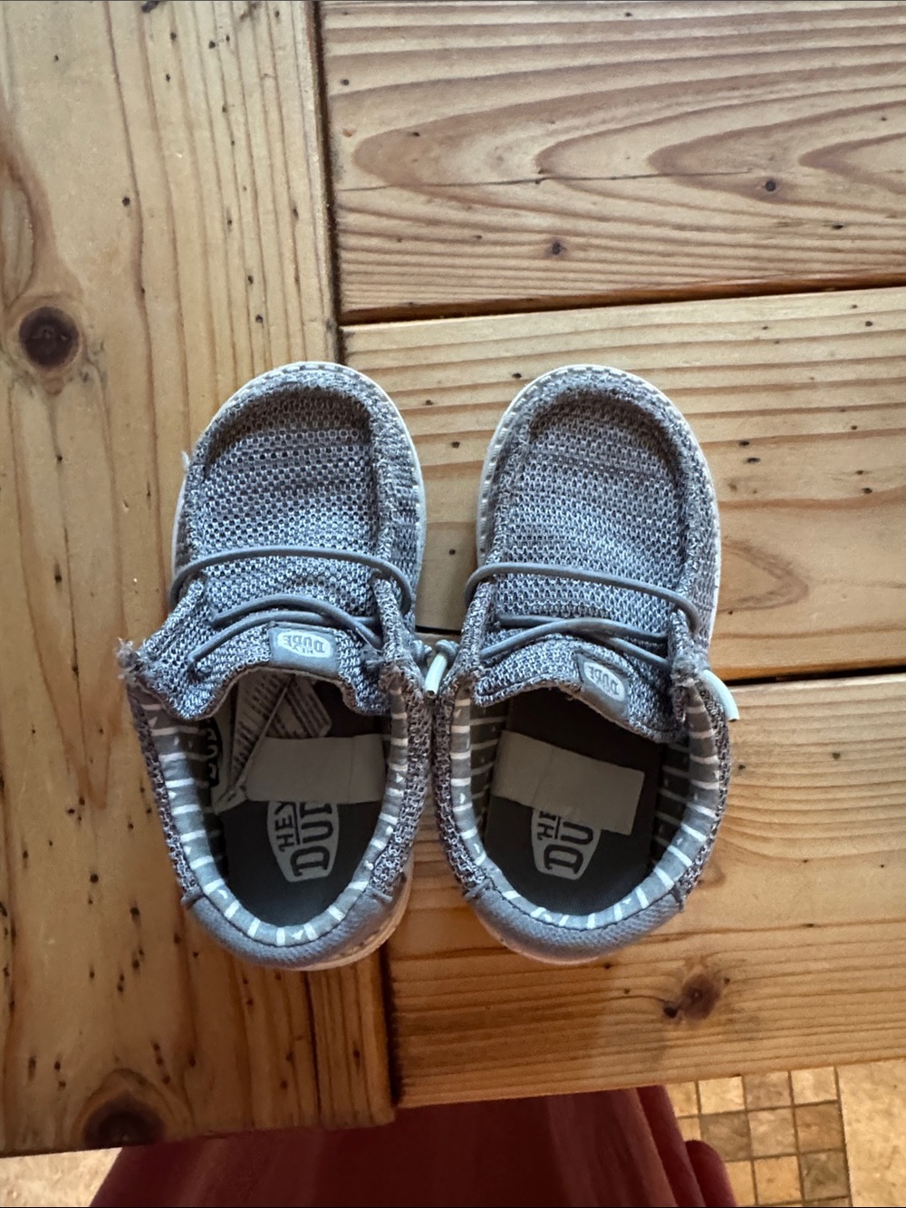 Hey-Dude Kids Gray Knit Slip-On Shoes